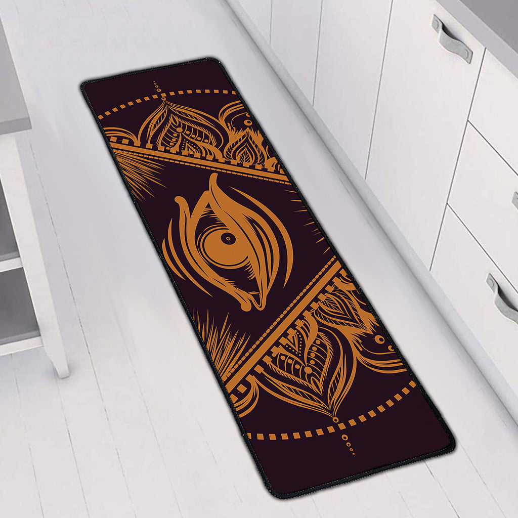 Eye of Providence Mandala Print Long Kitchen Mat
