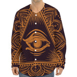 Eye of Providence Mandala Print Long Sleeve Baseball Jersey