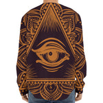 Eye of Providence Mandala Print Long Sleeve Baseball Jersey