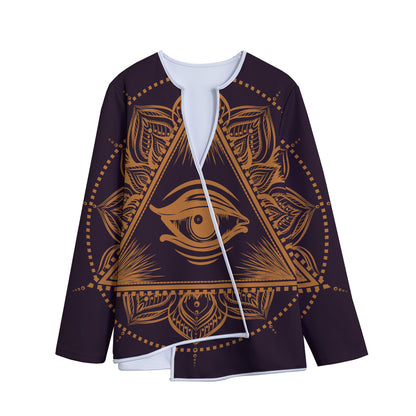 Eye of Providence Mandala Print Long Sleeve Short Coat