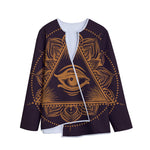 Eye of Providence Mandala Print Long Sleeve Short Coat