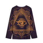 Eye of Providence Mandala Print Long Sleeve Short Coat
