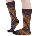 Eye of Providence Mandala Print Long Socks