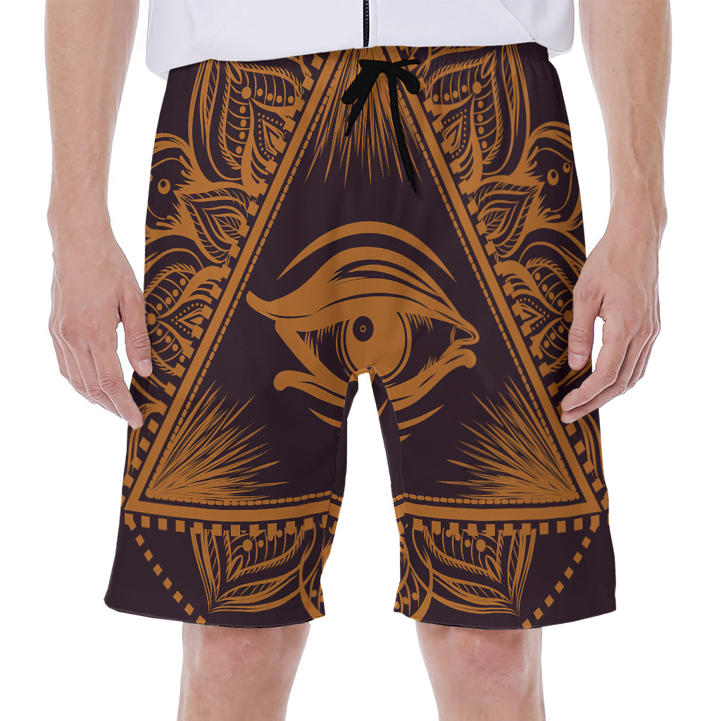 Eye of Providence Mandala Print Men's Beach Shorts