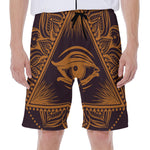 Eye of Providence Mandala Print Men's Beach Shorts