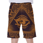 Eye of Providence Mandala Print Men's Beach Shorts