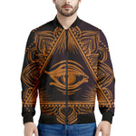 Eye of Providence Mandala Print Men's Bomber Jacket