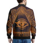 Eye of Providence Mandala Print Men's Bomber Jacket