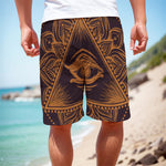 Eye of Providence Mandala Print Men's Cargo Shorts