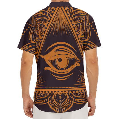 Eye of Providence Mandala Print Men's Deep V-Neck Shirt