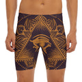 Eye of Providence Mandala Print Men's Long Boxer Briefs