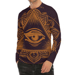 Eye of Providence Mandala Print Men's Long Sleeve Rash Guard