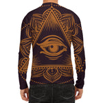 Eye of Providence Mandala Print Men's Long Sleeve Rash Guard