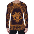Eye of Providence Mandala Print Men's Long Sleeve T-Shirt