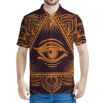 Eye of Providence Mandala Print Men's Polo Shirt