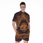 Eye of Providence Mandala Print Men's Rompers