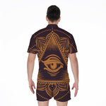 Eye of Providence Mandala Print Men's Rompers