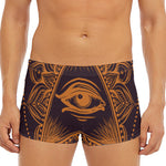 Eye of Providence Mandala Print Men's Short Boxer Briefs
