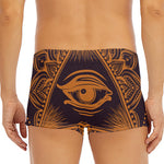Eye of Providence Mandala Print Men's Short Boxer Briefs
