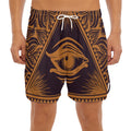 Eye of Providence Mandala Print Men's Split Running Shorts