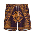 Eye of Providence Mandala Print Men's Athletic Shorts