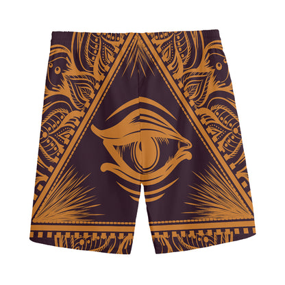 Eye of Providence Mandala Print Men's Sports Shorts