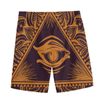 Eye of Providence Mandala Print Men's Sports Shorts