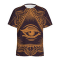 Eye of Providence Mandala Print Men's Athletic T-Shirt