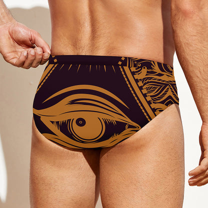 Eye of Providence Mandala Print Men's Swim Briefs
