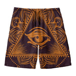 Eye of Providence Mandala Print Men's Swim Trunks