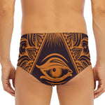 Eye of Providence Mandala Print Men's Triangle Swim Briefs