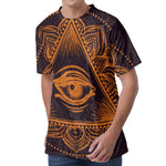 Eye of Providence Mandala Print Men's Velvet T-Shirt