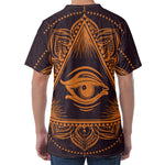 Eye of Providence Mandala Print Men's Velvet T-Shirt