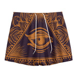 Eye of Providence Mandala Print Mesh Shorts