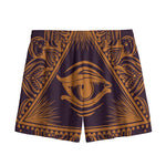 Eye of Providence Mandala Print Mesh Shorts