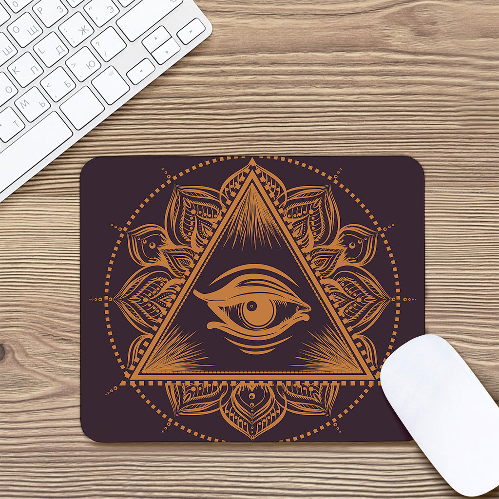 Eye of Providence Mandala Print Mouse Pad