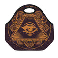 Eye of Providence Mandala Print Neoprene Lunch Bag