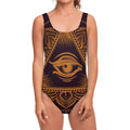 Eye of Providence Mandala Print One Piece Swimsuit