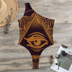 Eye of Providence Mandala Print One Shoulder Bodysuit