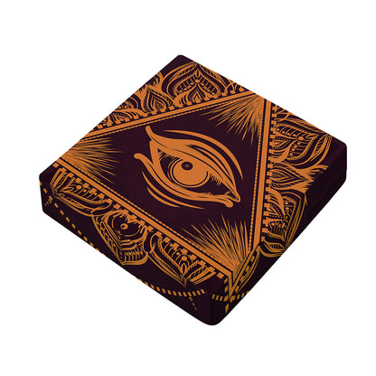 Eye of Providence Mandala Print Outdoor Seat Cushion Cover