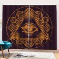Eye of Providence Mandala Print Pencil Pleat Curtains