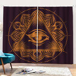 Eye of Providence Mandala Print Pencil Pleat Curtains