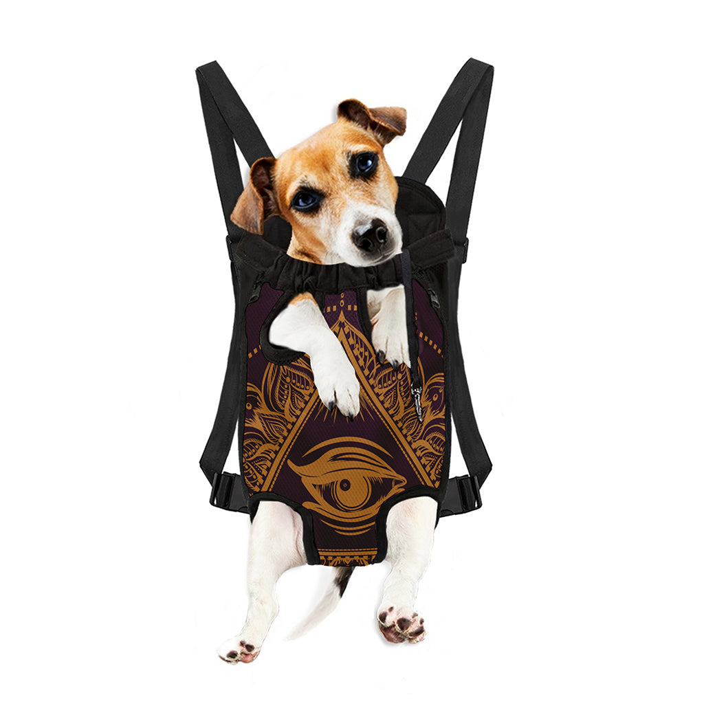 Eye of Providence Mandala Print Pet Carrier Backpack