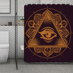 Eye of Providence Mandala Print Polyester Shower Curtain