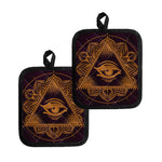 Eye of Providence Mandala Print Pot Holders