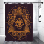 Eye of Providence Mandala Print Premium Shower Curtain