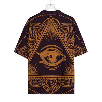 Eye of Providence Mandala Print Rayon Hawaiian Shirt