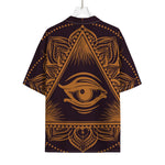 Eye of Providence Mandala Print Rayon Hawaiian Shirt