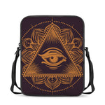 Eye of Providence Mandala Print Rectangular Crossbody Bag
