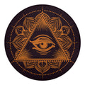 Eye of Providence Mandala Print Round Blanket